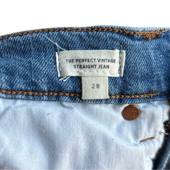 Madewell The Perfect Vintage Super High Rise Medium Wash Straight Jean Size 28 - Picture 8 of 12